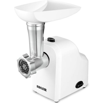 М'ясорубка Edler EDMG-1009, White, 350W, диск для подрібнення 5мм, насадка для сосисок, реверс, захист від перегріву
