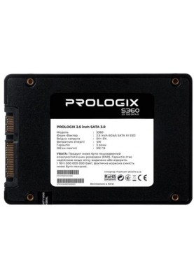 Твердотільний накопичувач SSD 512Gb, ProLogix S360, SATA3, 2.5", 3D TLC, 530/510 МБ/с (PRO512GS360)