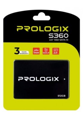 Твердотільний накопичувач SSD 512Gb, ProLogix S360, SATA3, 2.5", 3D TLC, 530/510 МБ/с (PRO512GS360)