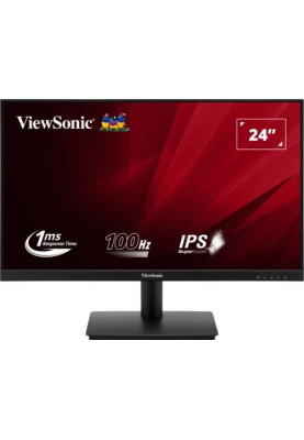 Монітор 23.8" ViewSonic VA240-H, Black, IPS, 1920x1080, 1 мс, 250 кд/м², 1000:1, 178°/178°, HDMI/VGA, Vesa 75x75, (VA240-H)