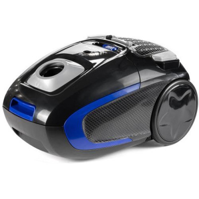 Пилосос Holmer HVC-835BG ECO, Black/Blue, 900W, багаторазовий мішок, об'єм пилозбірника 3.5л, універсальна щітка підлога/килим; 2в1 для м'яких меблів і щілинна, HEPA-фільтр, який можна мити, регулювання потужності на корпусі