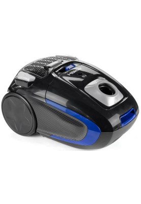 Пилосос Holmer HVC-835BG ECO, Black/Blue, 900W, багаторазовий мішок, об'єм пилозбірника 3.5л, універсальна щітка підлога/килим; 2в1 для м'яких меблів і щілинна, HEPA-фільтр, який можна мити, регулювання потужності на корпусі
