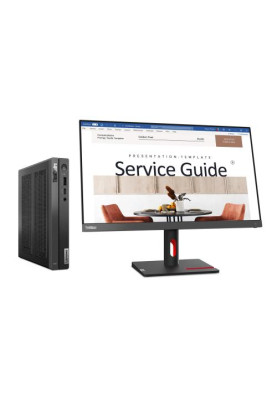 Комп'ютер Lenovo ThinkCentre Neo 50q Gen 4, Black + монітор Lenovo ThinkVision S24i-30 (23.8", IPS, 1920x1080), Core i3-1215U (6x1.2-4.4 GHz), 8Gb DDR4, 256Gb NVMe, UHD Graphics, WiFi 6, Bluetooth 5.2, HDMI/DP, 65 Вт, DOS (12LN0042UI + 63DEKAT3EU)