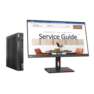 Комп'ютер Lenovo ThinkCentre Neo 50q Gen 4, Black + монітор Lenovo ThinkVision S24i-30 (23.8", IPS, 1920x1080), Core i3-1215U (6x1.2-4.4 GHz), 8Gb DDR4, 256Gb NVMe, UHD Graphics, WiFi 6, Bluetooth 5.2, HDMI/DP, 65 Вт, DOS (12LN0042UI + 63DEKAT3EU)