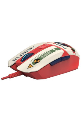 Миша A4Tech W63 Max "Proxy Boom", White/Red, USB, оптична (сенсор MAX BC3332-A 12K), 100 - 12 000 dpi, 250 IPS, 6 кнопок, RGB підсвічування