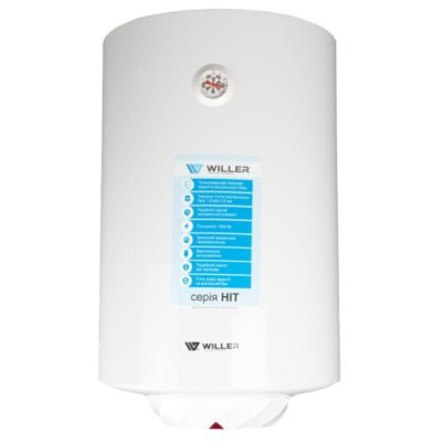 Водонагрівач Willer EV80R-HIT, White, 1500W, 80л, вертикальний, мокрий ТЕН, механічне керування, зовнішній терморегулятор, бак титанокварцова емаль, C, 75.8х45х46.5см