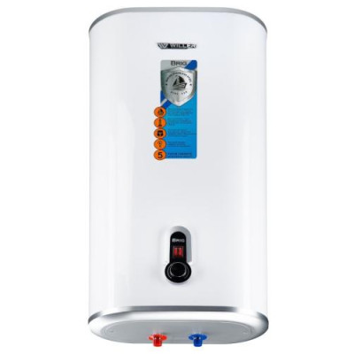 Водонагрівач Willer IV50DR Brig, White, 2000W, 50л, плаский, сухий ТЕН, вертикальний, 2 ТЕНи, механічне керування, 2 режими потужності, зовнішній терморегулятор, бак нержавіюча сталь, D, 86.5х43.5х26см