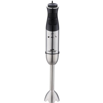 Блендер Monte MT-1917, Black/Inox, 1500W, понурювальний, 2 швидкості з плавним регулюванням, 4-пелюстковий ніж із титановим покриттям, ніжка з нержавіючої сталі