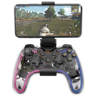Геймпад Havit G180BT RGB, Transparent, бездротовий (Bluetooth 5.0), вібрація, 800 mAh, кріплення для телефону