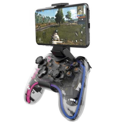 Геймпад Havit G180BT RGB, Transparent, бездротовий (Bluetooth 5.0), вібрація, 800 mAh, кріплення для телефону