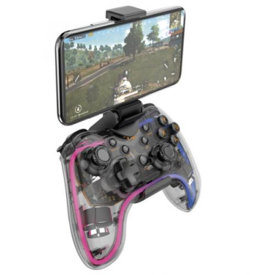 Геймпад Havit G180BT RGB, Transparent, бездротовий (Bluetooth 5.0), вібрація, 800 mAh, кріплення для телефону
