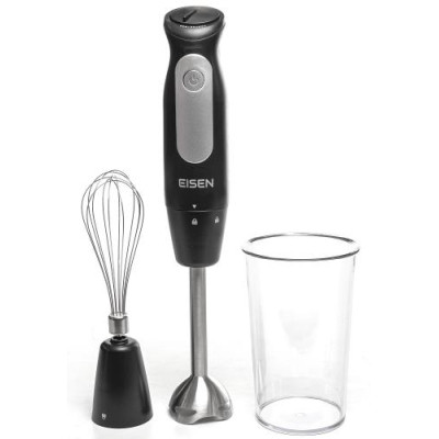 Блендер Eisen EHB-631, Black, 600W, занурювальний, 3 швидкості з плавним регулюванням, склянка 800мл, вінчик