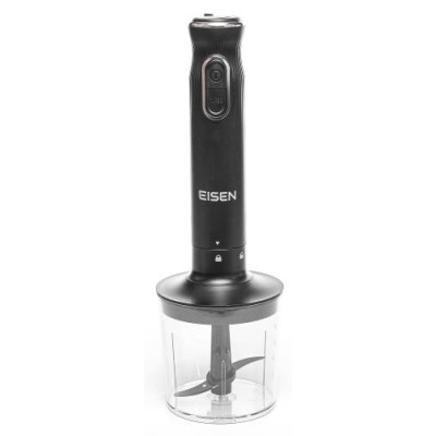 Блендер Eisen EBS-103S, Black, 1000W, понурювальний, 2 швидкості з плавним регулюванням, турбо режим, подрібнювач 400мл, склянка 500мл, винчик