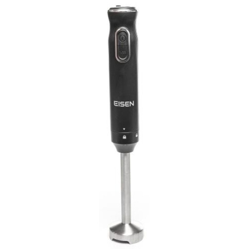 Блендер Eisen EBS-104P, Black, 1000W, занурювальний, 2 швидкості з плавним регулюванням, турбо режим, подрібнювач 400мл, склянка 500мл, насадка для пюре, вінчик