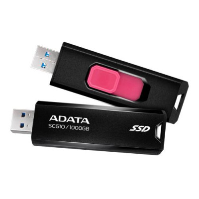 Зовнішній накопичувач SSD, 1Tb, ADATA SC610, Black, USB 3.2 (Gen 2), 550 / 500 Мб/с (SC610-1000G-CBK/RD)
