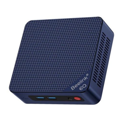 Неттоп Beelink EQ12, Black, N100 (4x3.4 GHz, 6 Вт), 16Gb DDR5 4800 MHz SO-DIMM, 500Gb SSD NVMe, 1x2.5" SATA, UHD Graphics, WiFi 6, Bluetooth 5.2, 2xGLan, 3xUSB 3.2, Type-C, 2xHDMI, Windows 11 Pro, кріплення VESA у комплекті (BLEQ12N10016500BK_W6)