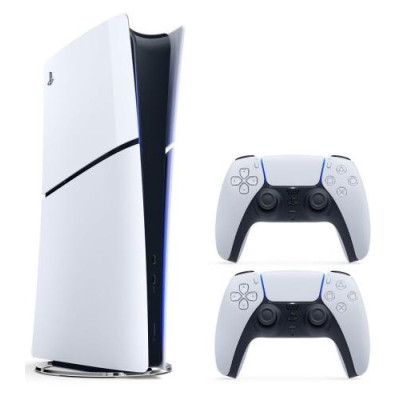 Ігрова приставка Sony PlayStation 5 Slim Digital Edition, White, без Blu-ray приводу + додатковий джойстик DualSense