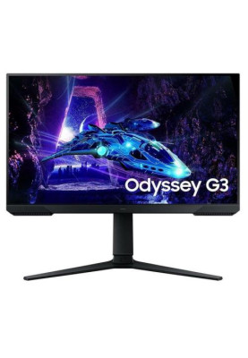 Монітор 24" Samsung Odyssey G3, Black, WLED, VA, 1920x1080 (16:9), 1 мс, 180 Гц, 250 кд/м², 3000:1, 178°/178°, HDMI/DP, VESA 100x100 мм (LS24DG300EIXCI)