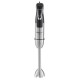 Блендер Liberton LHB-0312, Black/Inox, 1200W, занурювальній, плавне рег швидкості, вінчик, мірний стакан 600мл, мультиподрібнювач 1,75л, 4 диски, гак для тіста, насадка для пюре, насадка-міксер, спінювач молока