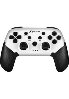 Геймпад Xtrike-Me GP-43, White/Black, бездротовий (Bluetooth), PS4 / PS3 / Switch / PC / Android / iOS, 17 кнопок, вібрація, акумулятор 400 mAh, Type-C