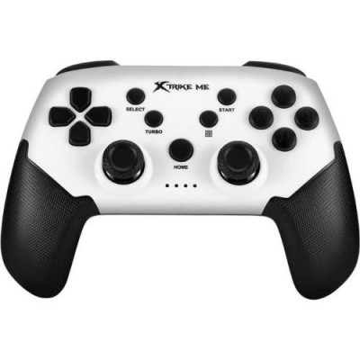 Геймпад Xtrike-Me GP-43, White/Black, бездротовий (Bluetooth), PS4 / PS3 / Switch / PC / Android / iOS, 17 кнопок, вібрація, акумулятор 400 mAh, Type-C