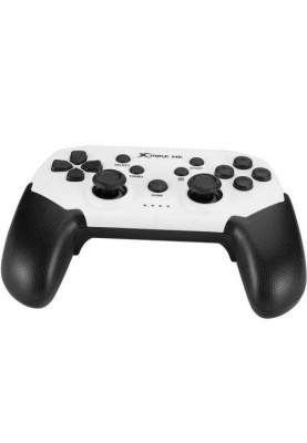 Геймпад Xtrike-Me GP-43, White/Black, бездротовий (Bluetooth), PS4 / PS3 / Switch / PC / Android / iOS, 17 кнопок, вібрація, акумулятор 400 mAh, Type-C