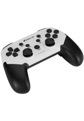 Геймпад Xtrike-Me GP-43, White/Black, бездротовий (Bluetooth), PS4 / PS3 / Switch / PC / Android / iOS, 17 кнопок, вібрація, акумулятор 400 mAh, Type-C