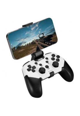 Геймпад Xtrike-Me GP-43, White/Black, бездротовий (Bluetooth), PS4 / PS3 / Switch / PC / Android / iOS, 17 кнопок, вібрація, акумулятор 400 mAh, Type-C