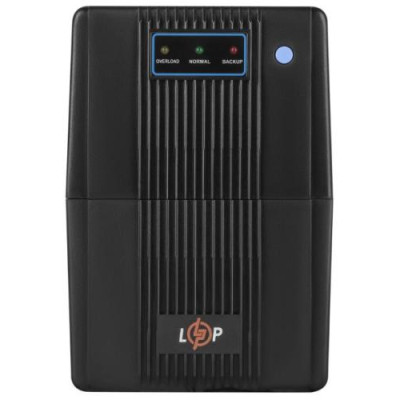 Джерело безперебійного живлення LogicPower 650VA-P Black, 650 ВА, 390 Вт, лінійно-інтерактивний, 2 розетки (Schuko), батарея 12В/7.5 Ач x 1 шт, пластиковий корпус (1879)