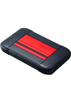 Зовнішній жорсткий диск 1Tb Apacer AC633, Black/Red, 2.5", USB 3.2 (Gen 1), ударостійкий, прогумований корпус (AP1TBAC633R-1)