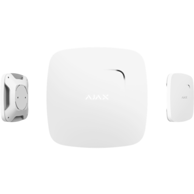 Бездротовий датчик диму, температури та чадного газу Ajax FireProtect Plus, White, світлозвуковий, 85 дБ, 2xCR2, 132x132x31 мм, 220 г