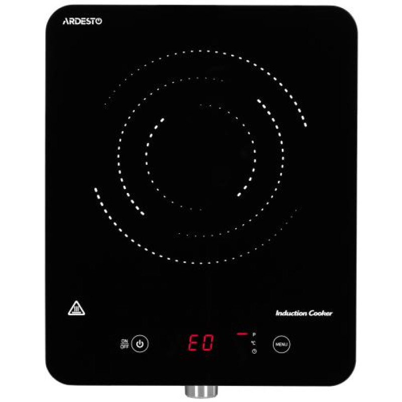 Настільна плита Ardesto ICS-B116, Black, 1800W, індукційна, сенсорне керування, 1 конфорка 19см, загартоване скло, дисплей, таймер, контроль температури 60-240 °С