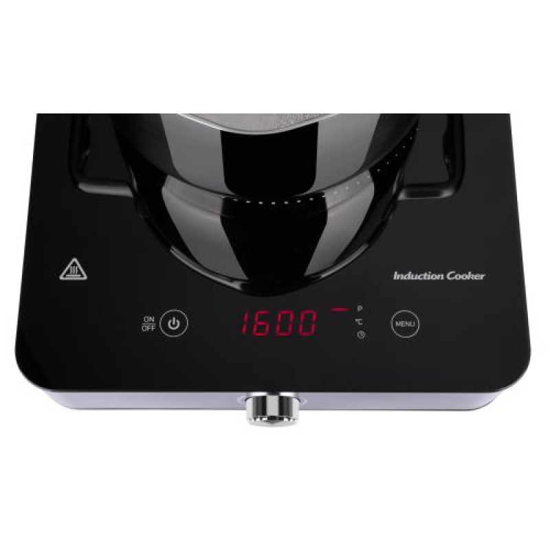 Настільна плита Ardesto ICS-B116, Black, 1800W, індукційна, сенсорне керування, 1 конфорка 19см, загартоване скло, дисплей, таймер, контроль температури 60-240 °С