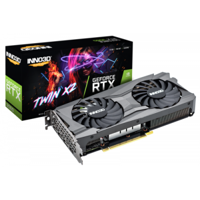 Відеокарта GeForce RTX 3060, Inno3D, TWIN X2, 12Gb GDDR6, 192-bit, HDMI/3xDP, 1777/15000 MHz, 8-pin (N30602-12D6-119032AH)
