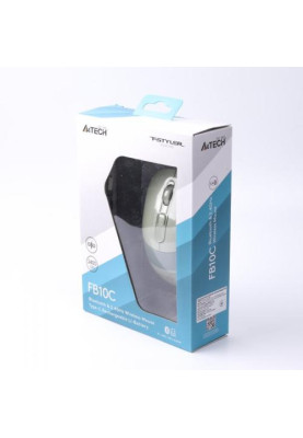Миша A4Tech Fstyler FB10C, Matcha Green, USB, бездротова, оптична, BT+RF (Combo), 1200/1600/2000/2400 dpi, 125 Hz, 4 кнопки, вбудований Li акумулятор