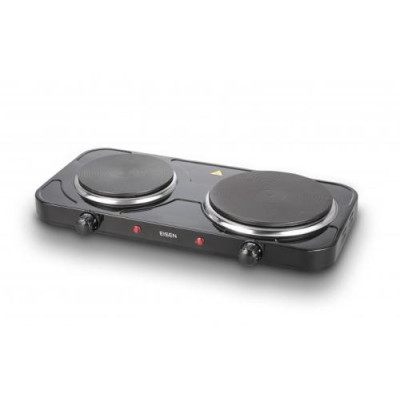 Настільна плита Eisen EHP-258B Black, 2500W (1500+1000), 2 конфорки 18,5 та 15,5см, чавун, 5 режимів температури, термостат від перегрівання