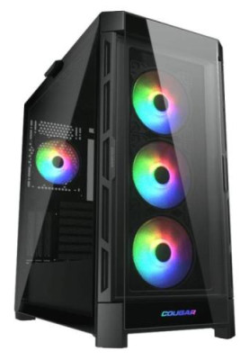 Корпус Cougar Duoface Pro RGB Black, без БЖ, ATX / Micro ATX / Mini ITX, USB 3.0 x2, USB 2.0 x1, Type-C Gen 2, RGB підсвічування, 4x120 ARGB, загартоване скло, 240x496x465 мм