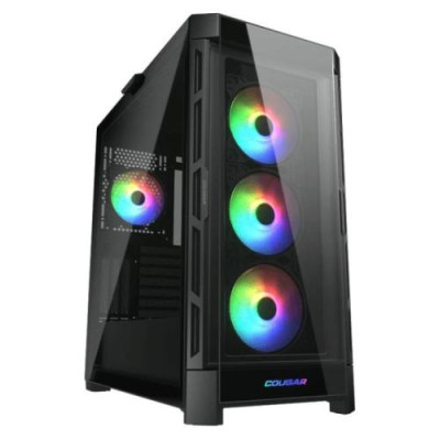 Корпус Cougar Duoface Pro RGB Black, без БЖ, ATX / Micro ATX / Mini ITX, USB 3.0 x2, USB 2.0 x1, Type-C Gen 2, RGB підсвічування, 4x120 ARGB, загартоване скло, 240x496x465 мм