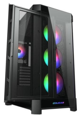 Корпус Cougar Duoface Pro RGB Black, без БЖ, ATX / Micro ATX / Mini ITX, USB 3.0 x2, USB 2.0 x1, Type-C Gen 2, RGB підсвічування, 4x120 ARGB, загартоване скло, 240x496x465 мм