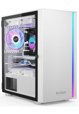 Корпус PcCooler LM300 ARGB, White, Mini Tower, без БЖ, для Micro ATX / Mini ITX, 1xUSB 3.0 / 2xUSB 2.0, макс. CPU - 170 мм / GPU - 330 мм, 1x120 мм ARGB, бічна панель із загартованого скла