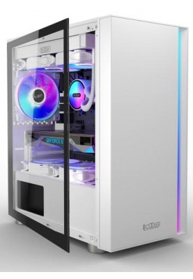 Корпус PcCooler LM300 ARGB, White, Mini Tower, без БЖ, для Micro ATX / Mini ITX, 1xUSB 3.0 / 2xUSB 2.0, макс. CPU - 170 мм / GPU - 330 мм, 1x120 мм ARGB, бічна панель із загартованого скла