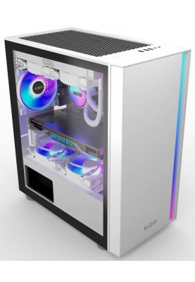 Корпус PcCooler LM300 ARGB, White, Mini Tower, без БЖ, для Micro ATX / Mini ITX, 1xUSB 3.0 / 2xUSB 2.0, макс. CPU - 170 мм / GPU - 330 мм, 1x120 мм ARGB, бічна панель із загартованого скла