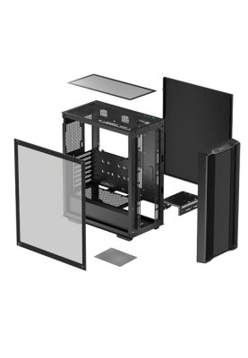 Корпус Deepcool CC560 Limited V2, Black, без БЖ, Mid Tower, ATX / Micro ATX / Mini ITX, 1xUSB 3.0 / 1xUSB 2.0, макс. CPU - 165 мм / GPU - 370 мм, бічна панель із загартованого скла (R-CC560-BKNAA0-G-2)