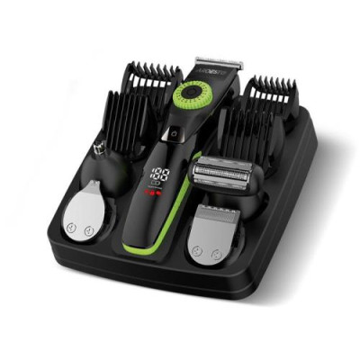 Набір для стрижки Ardesto SHR-9WPR, Black, 9в1, 1-20мм, LCD-дисплей, волога очистка, титанове покриття лез, робота від акумулятора