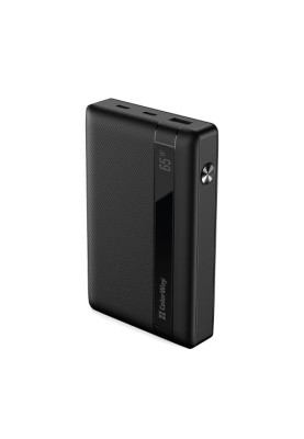 Універсальна мобільна батарея 20000 mAh, ColorWay, Black, 65 Вт, 2xType-C (PD3.0) / 1xUSB (QC4.0), цифровий LED дисплей (CW-PB200LPA3BK-PDD)