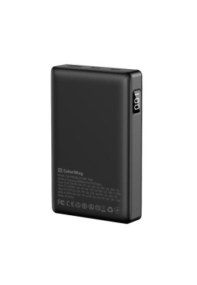 Універсальна мобільна батарея 20000 mAh, ColorWay, Black, 65 Вт, 2xType-C (PD3.0) / 1xUSB (QC4.0), цифровий LED дисплей (CW-PB200LPA3BK-PDD)