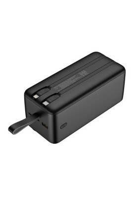 Універсальна мобільна батарея 50000 mAh, ColorWay, Black, 22.5 Вт, 1xType-C (PD3.0) / 1xUSB (QC4.0), вбуд. кабель Type-C / Lightning, цифровий LED дисплей (CW-PB500LPA4BK-PDD)