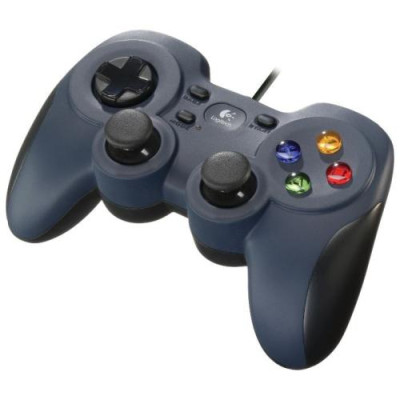 Геймпад Logitech F310, Black/Dark Blue, USB, для ПК, 10 програмованих кнопок, два програмованих аналогових стика (940-000135)