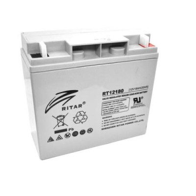Акумуляторна батарея Ritar, 12V, 18 Агод, AGM, F13, 181x167x77 мм, 5 кг (RT12180)