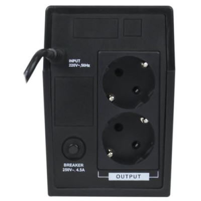 Джерело безперебійного живлення LogicPower LPM-700VA-P Black, 700 ВА, 490 Вт, лінійно-інтерактивний, 2 розетки (Schuko), 12В/9Агод x 1 шт (3172)